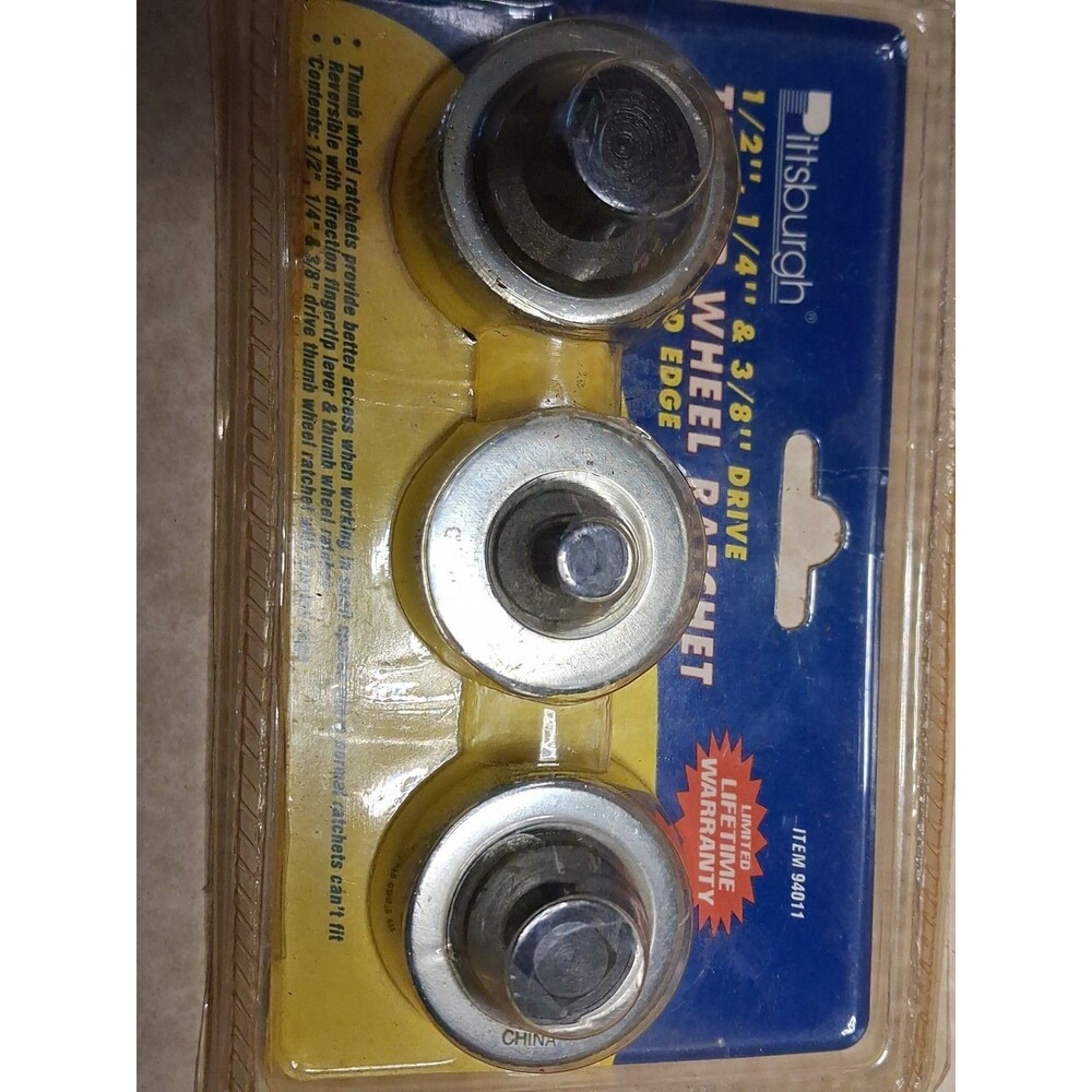Pittsburgh 94011 Thumbwheel Ratchet Set 1/4 , 3/8 ,1/2 inch new nib